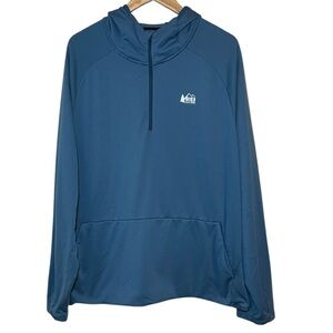 REI Co-op Men’s 1/4 Zip Fleece Hoodie Blue Size 3XL